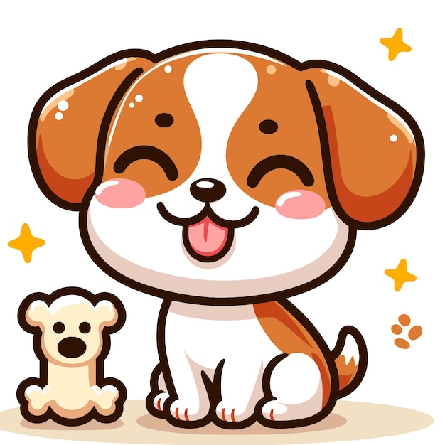 perro lindo de dibujos animados de San Valentín vector sobre fondo blanco