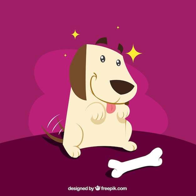 Vector perro lindo de dibujos animados