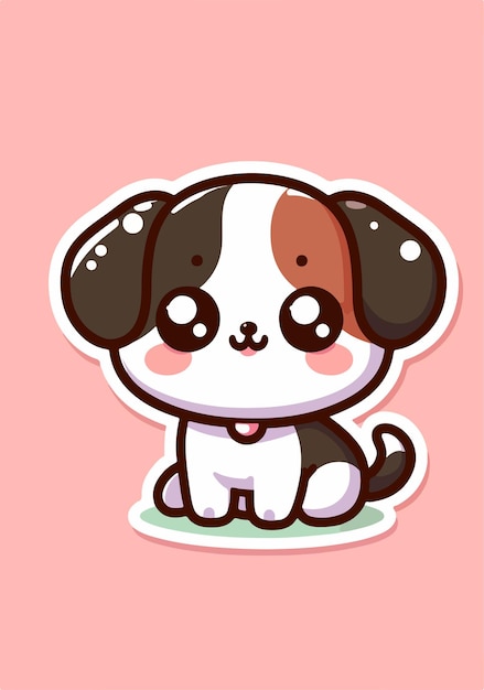 Un perro lindo, una ilustración vectorial, un personaje de dibujos animados.