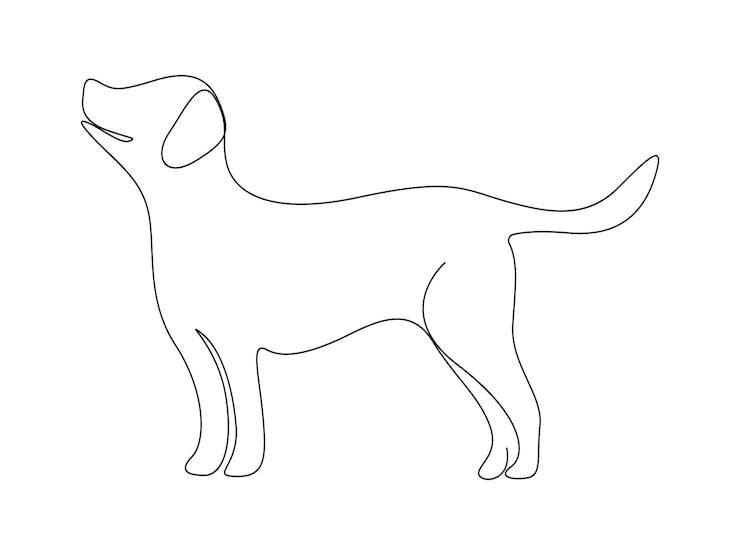 Vector perro en una línea continua dibujando vector ilustración vector libre