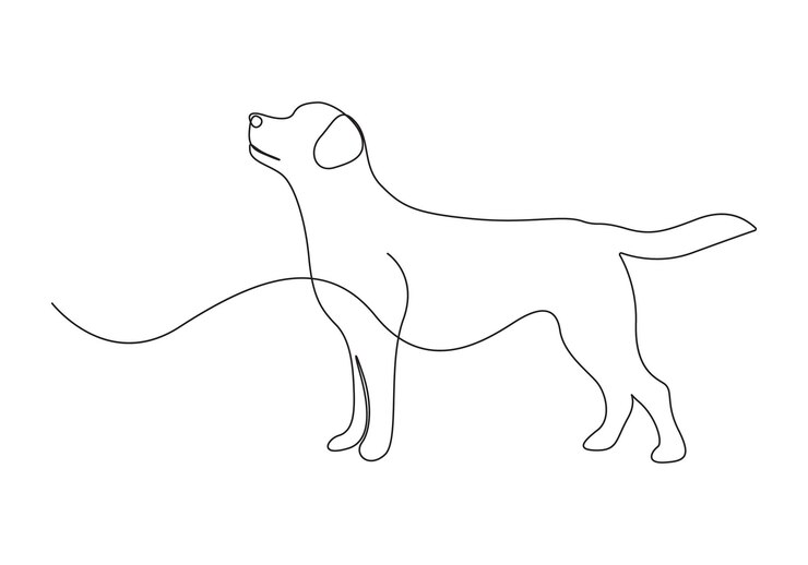 Vector perro en una línea continua dibujando vector ilustración vector libre