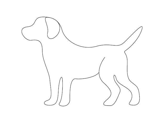Perro en una línea continua dibujando vector ilustración vector libre
