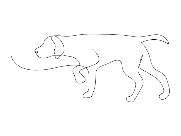Perro en una línea continua dibujando vector ilustración vector libre