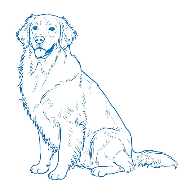 El perro de línea limpia de arte del Golden Retriever Minimal Moderno