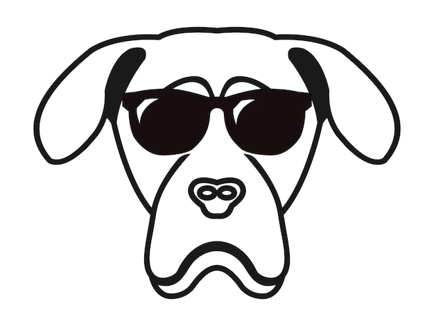 perro logo con gafas de sol