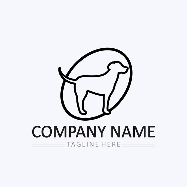 Vector perro logotipo e icono animal vector ilustración diseño gráfico