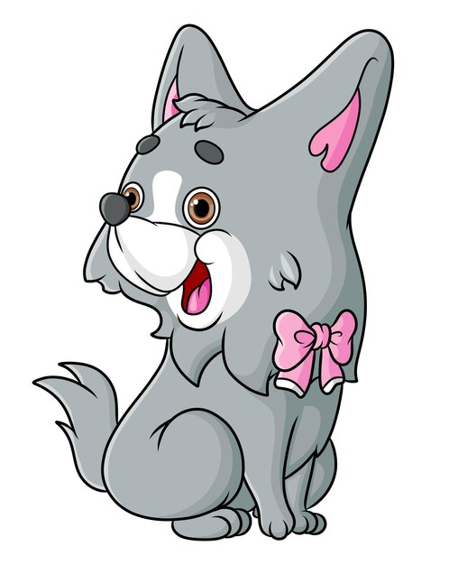 El perro maltés está haciendo el concurso con la linda carita de ilustración.