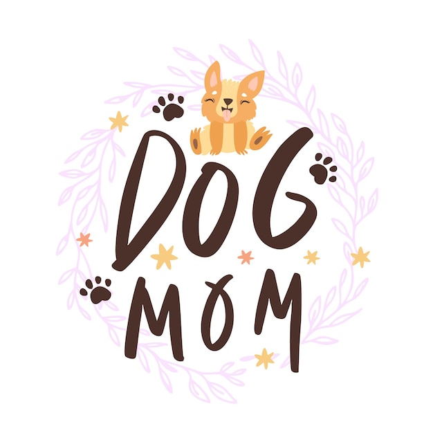 perro, mamá, corgi, letras