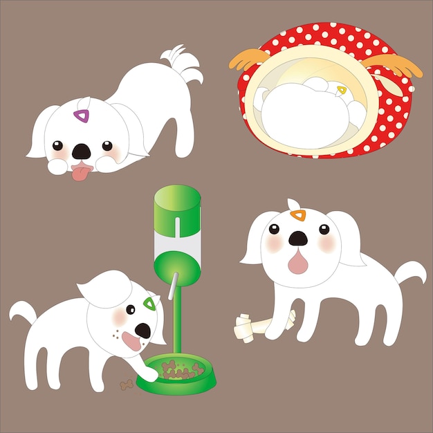 Vector perro de mascota blanco