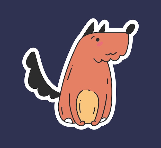 Perro mascota cachorro bonito pegatina personaje dibujado línea concepto de estilo