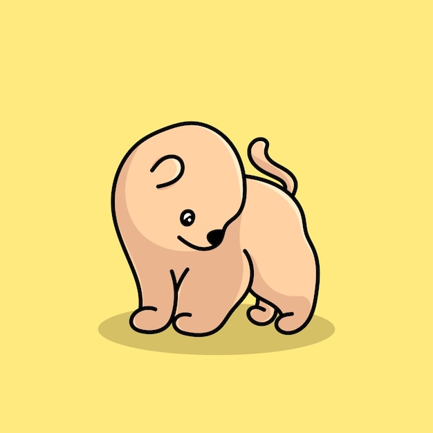 Perro Mascota Dibujos Animados Divertido Vector Sonrisa Felicidad Diversión Lindo