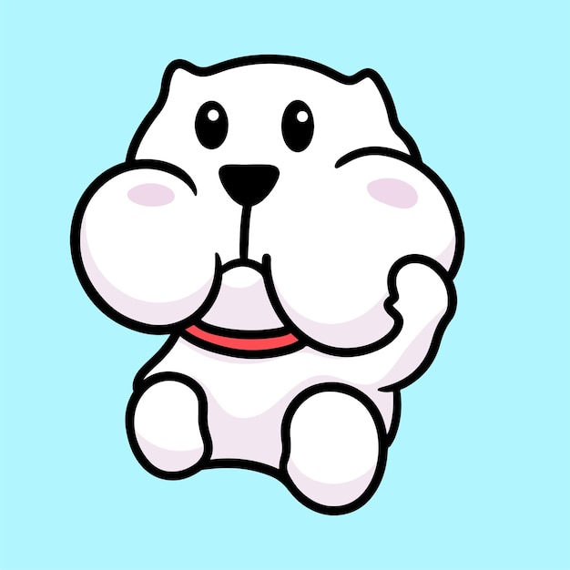 Perro Mascota Dibujos Animados Divertido Vector Sonrisa Felicidad Diversión Lindo