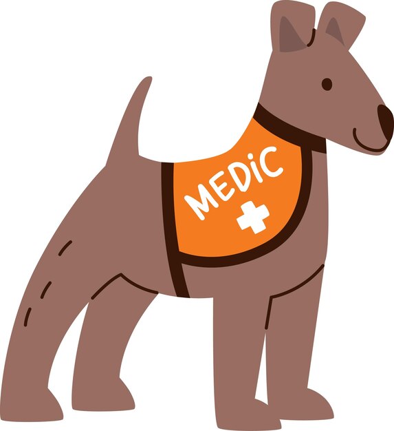 Vector perro médico de asistencia