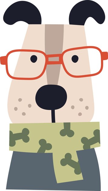 Perro con pañuelo y gafas