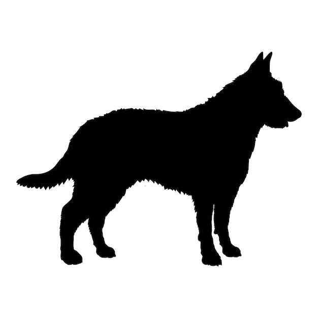 Vector perro pastor belga laekenoi silueta de perros razas de logotipo vector de monograma de perro