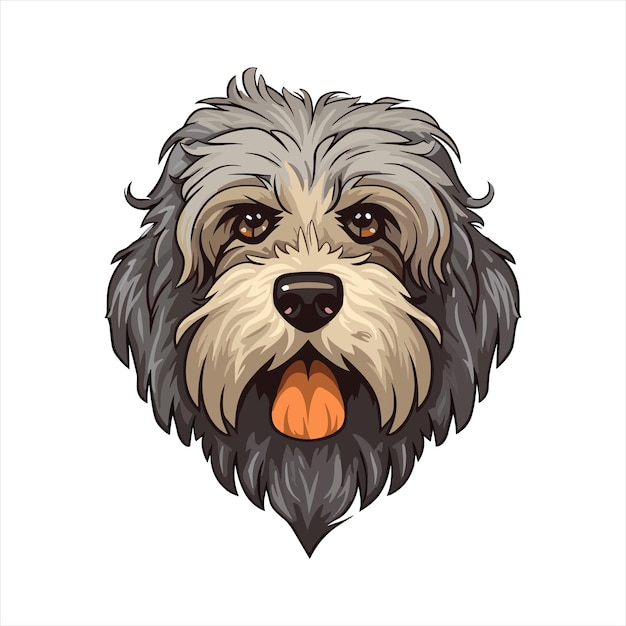 Perro pastor de Bergamasco Raíz de perro dibujado Kawaii Personaje Animales Mascotas Ilustración de pegatinas aisladas