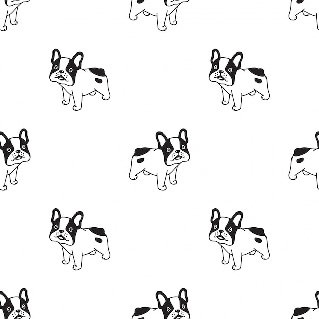 Perro de patrones sin fisuras franch bulldog cartoon
