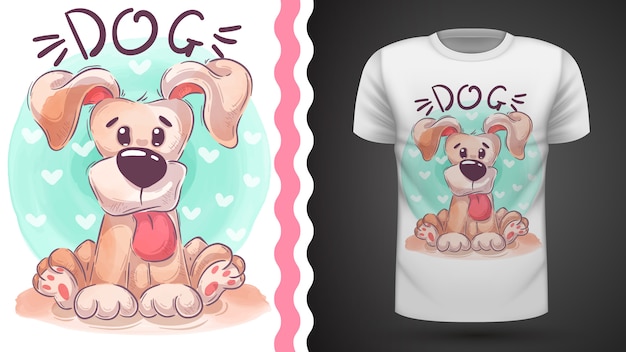 Vector perro de peluche - idea para camiseta estampada