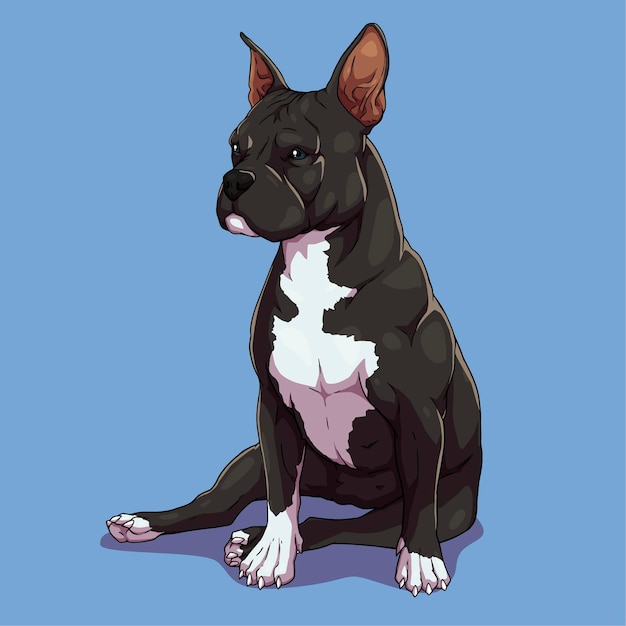 Perro pitbull matón americano vector