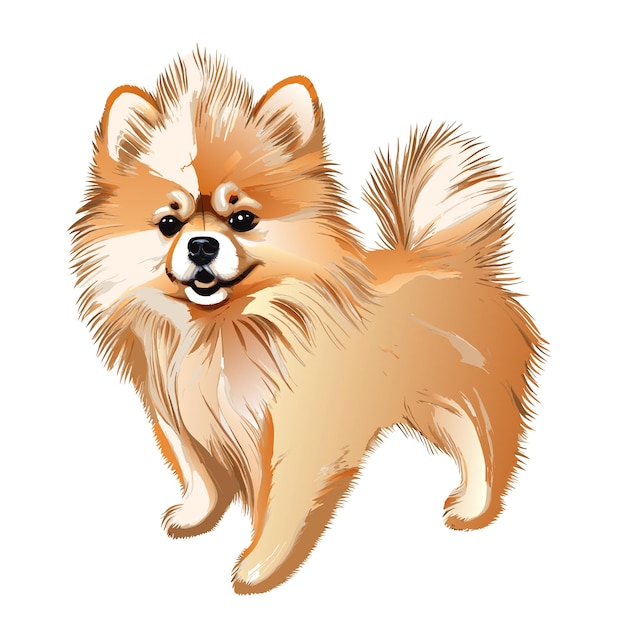 Vector el perro pomeranian cute vector