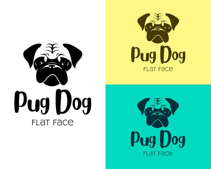 Vector perro pug cara triste