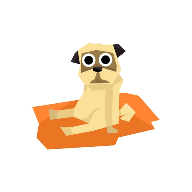 Vector perro pug pequeño