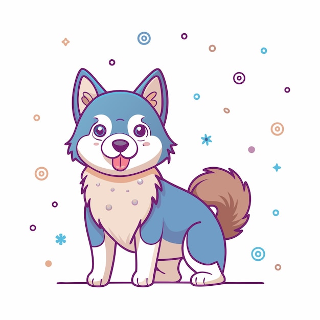 un perro que es un perro que está de pie en la nieve