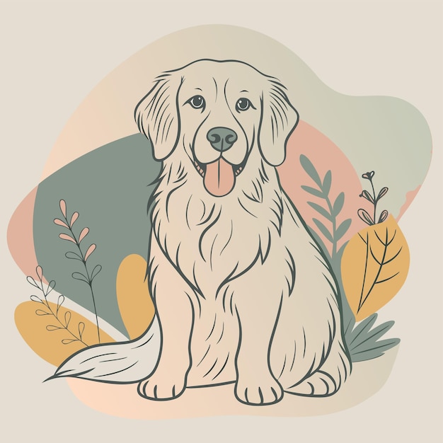 un perro que está sentado frente a algunas hojas de otoño
