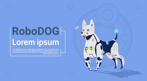 Perro robótico animal doméstico moderno robot moderno mascota inteligencia artificial tecnología