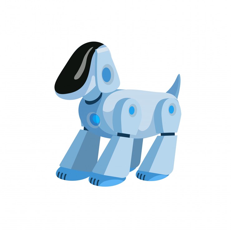 Vector perro robótico plano
