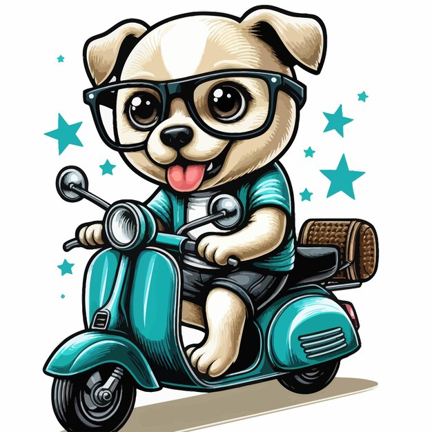 Perro con scooter