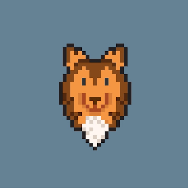 Perro Sheltie en estilo pixel art