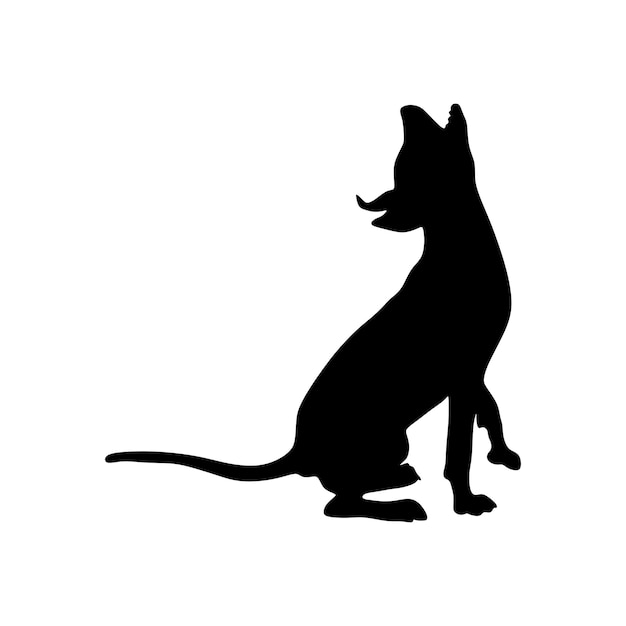 Vector perro silueta arteantecedentesvectorilustración