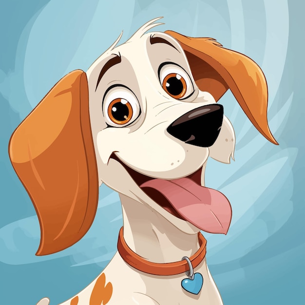 Vector perro, sonrisa, divertido, caricatura