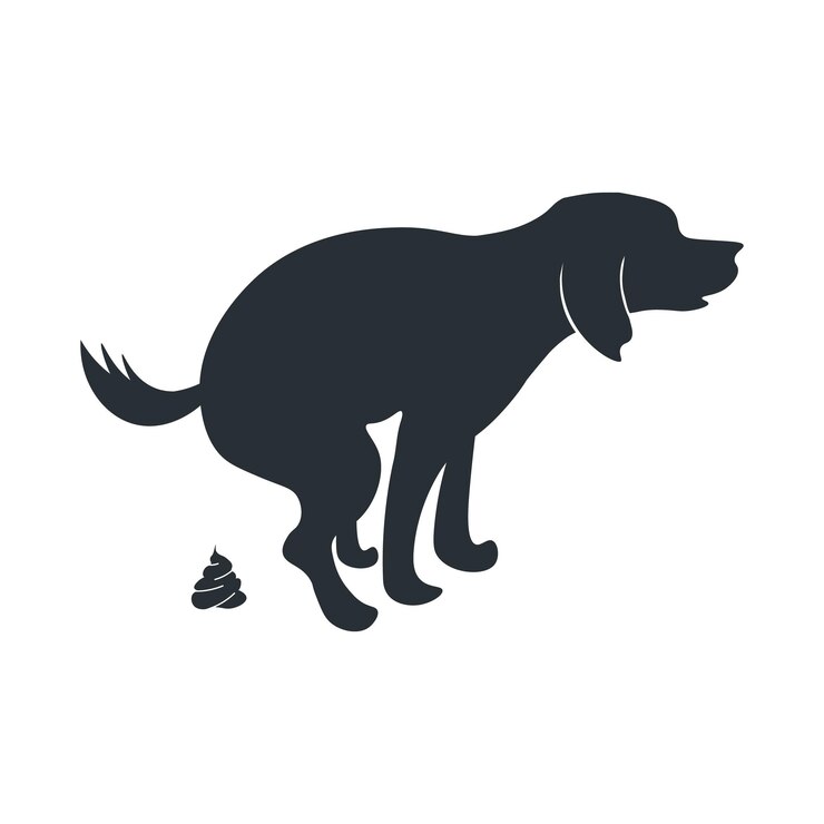 Vector el perro y sus excrementos el perro que hace caca