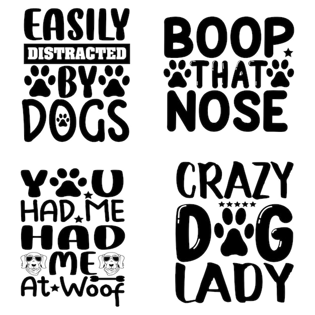 Perro Svg Citas Tipografía Camiseta Diseño