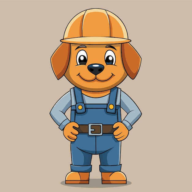 Perro técnico lindo vector antropomórfico lindo EPS