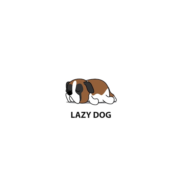 Perro vago, lindo icono de San Bernardo durmiendo