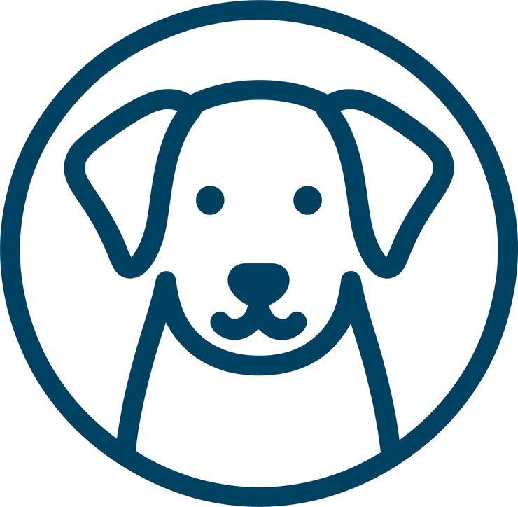 un perro en un vector de círculo