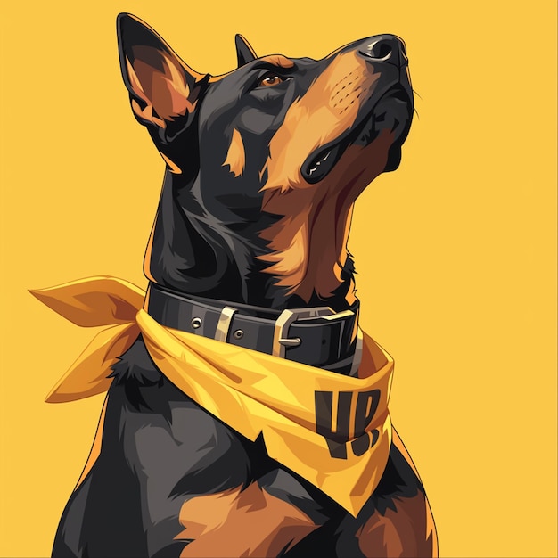 Vector un perro vigilante al estilo de los dibujos animados de la policía
