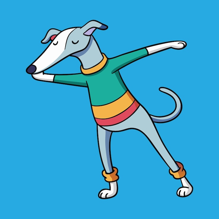 Vector el perro whippet dabbing