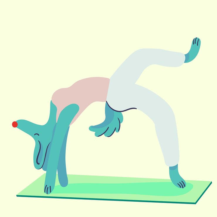 Vector perro de yoga peludo
