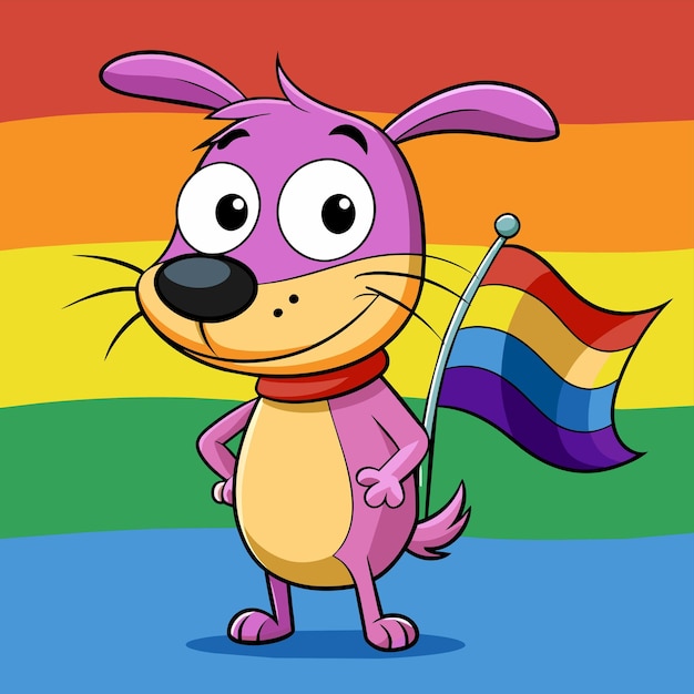 Vector perro zorro gracioso mascota dibujada a mano personaje de dibujos animados pegatina icono concepto ilustración aislada