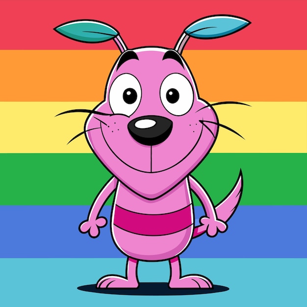 Perro zorro gracioso mascota dibujada a mano personaje de dibujos animados pegatina icono concepto ilustración aislada