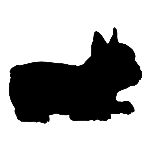 Perros cachorros silueta de cachorro silueta de perro bebé cachorro bulldog francés está mintiendo