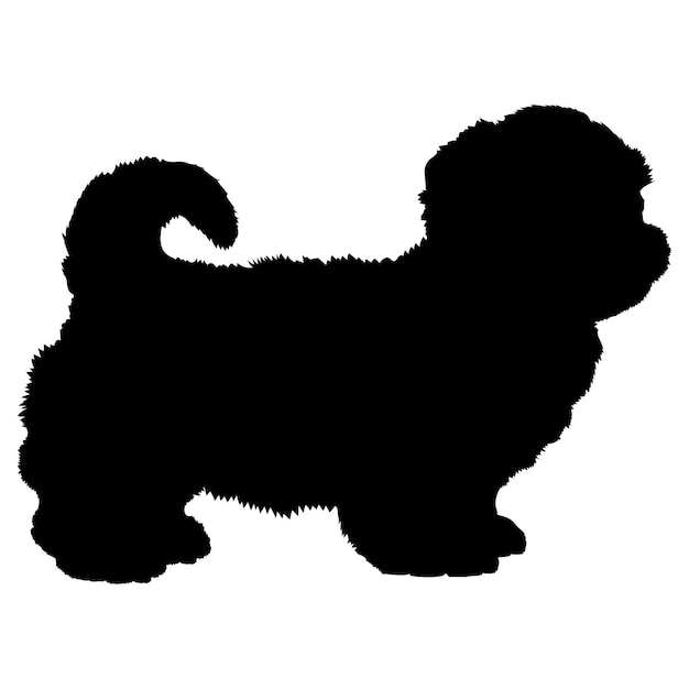 Vector perros cachorros silueta de shih tzu cachorro silueta de perro bebé cachorro