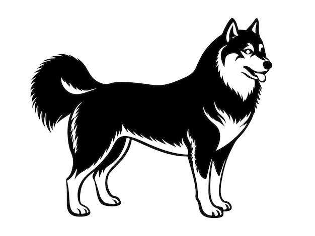Perros dibujados a mano, silueta e ilustración de un amante de las mascotas