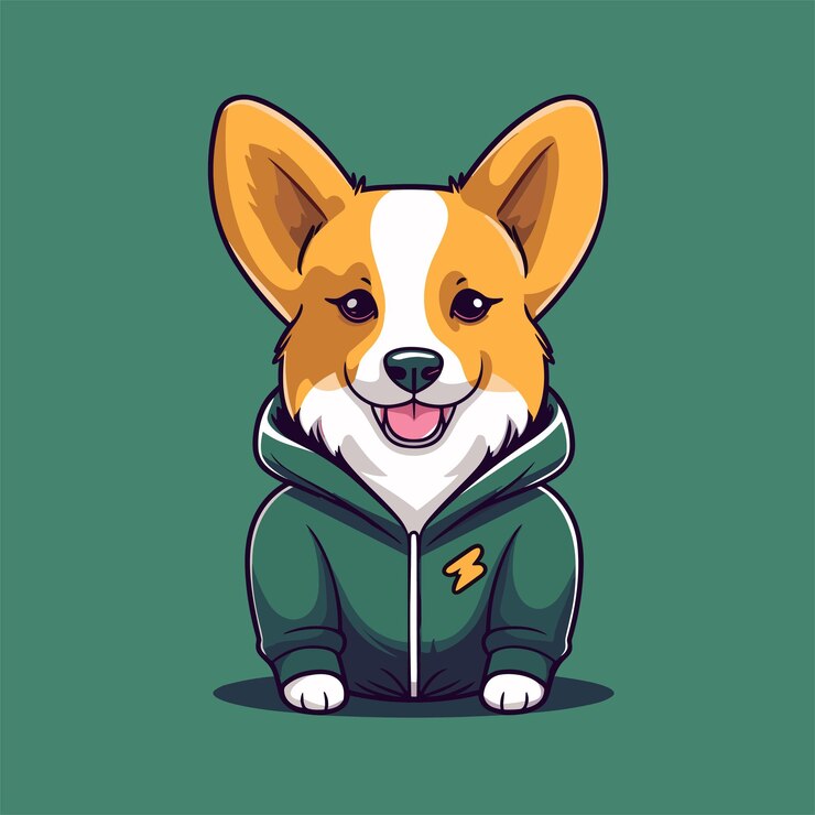 Vector perros kawaii feliz perro shiba inu en japón ilustración vectorial de dibujos animados