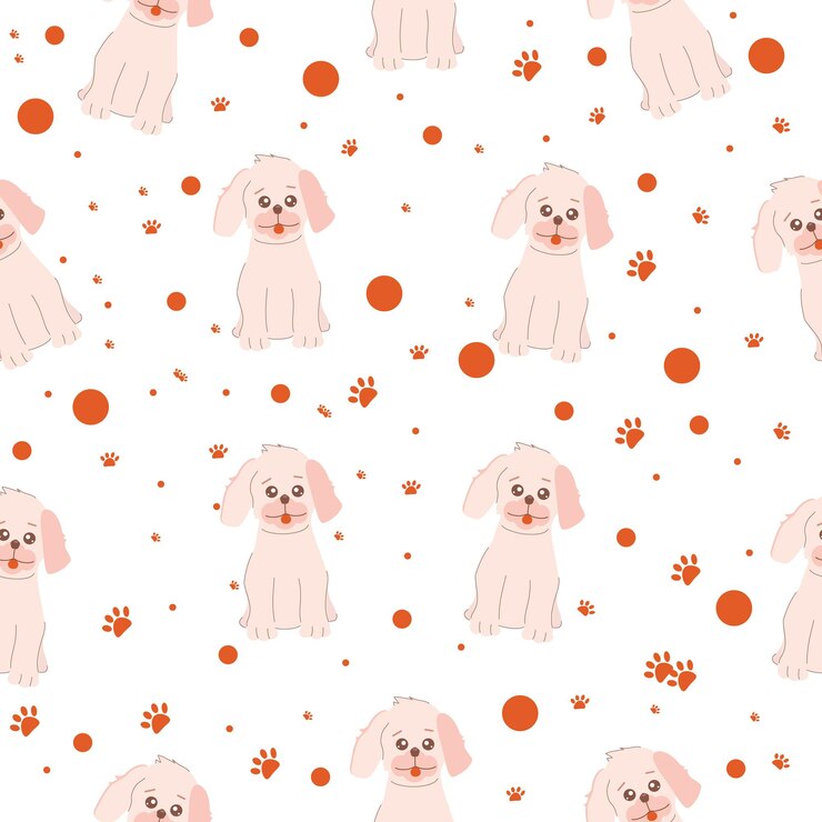 Perros lindos y diseños de patas para niños