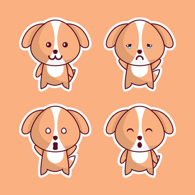 perros lindos en varias expresiones.